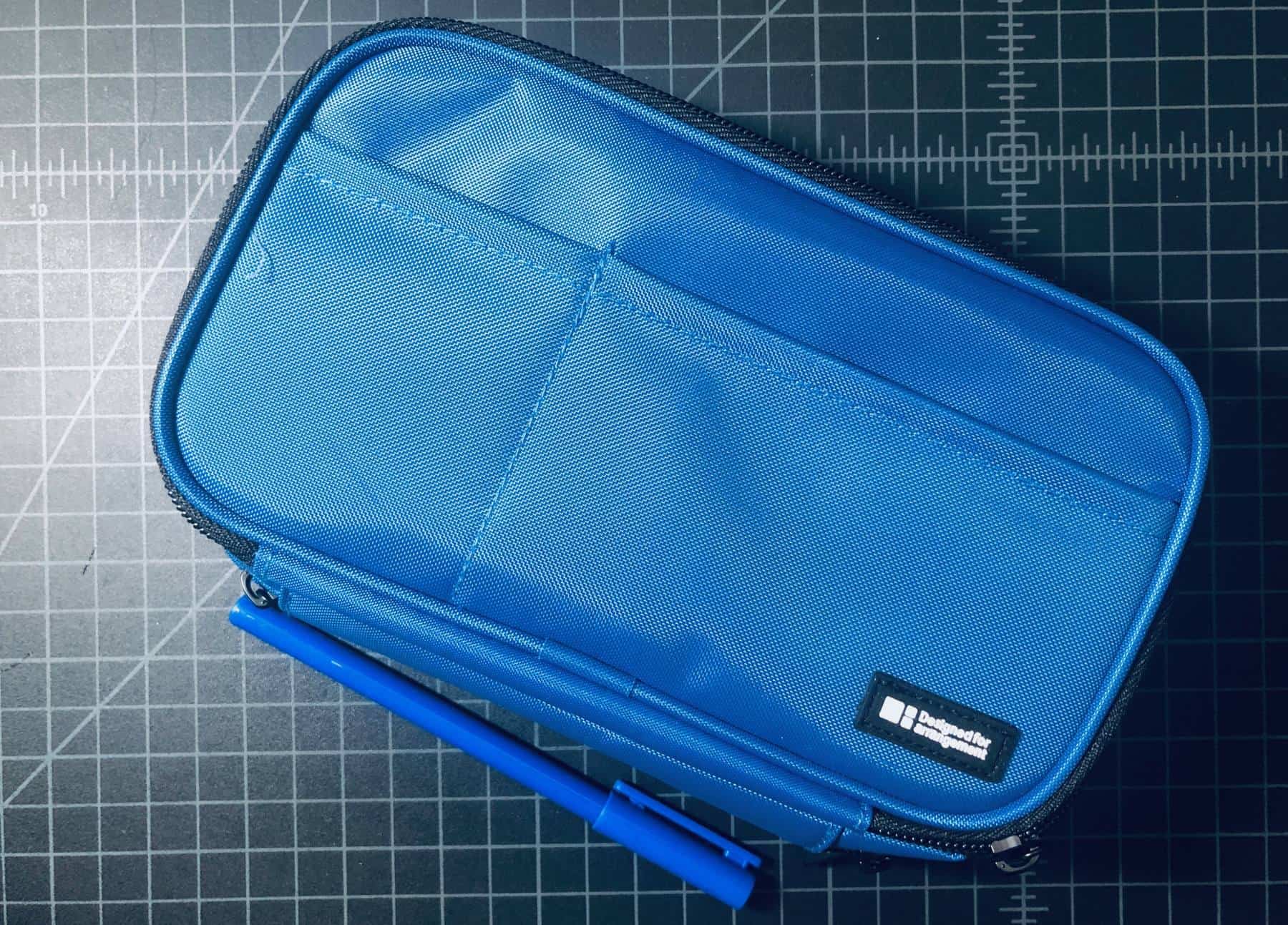 LIHIT LAB Triple Zipper Pen Case, 7.9 × 3.5 × 4.7 Inches, Blue (A7556-108)  