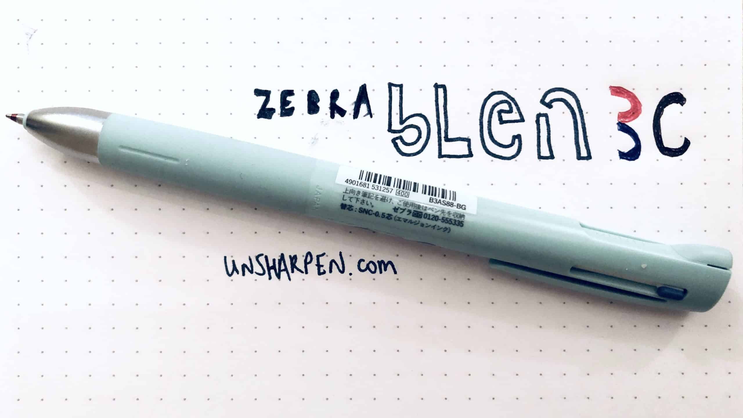 Zebra Blen 3C 3 Color Ballpoint Multi Pen - 0.5 mm - Gray
