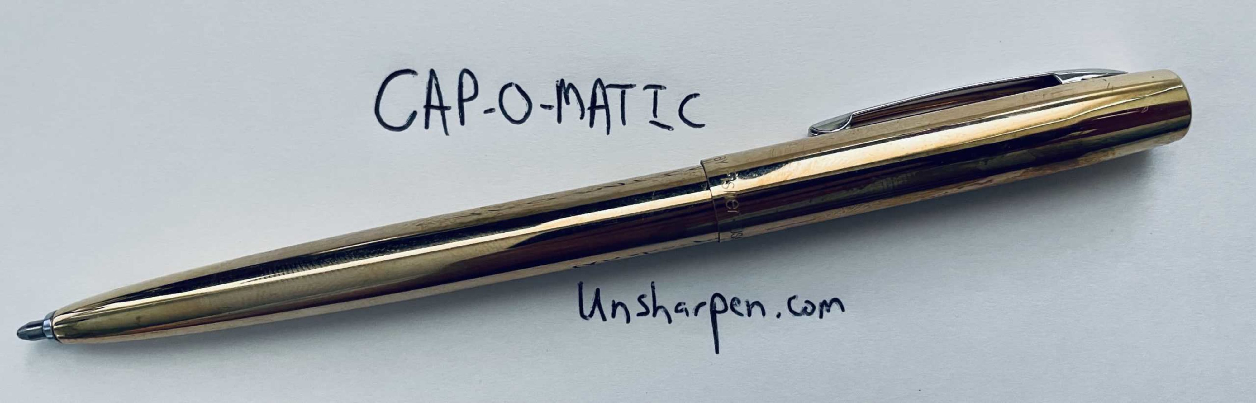 Fisher Space Pen Black & Brass Cap-O-Matic Ballpoint Pen NEW S251G-BK 
