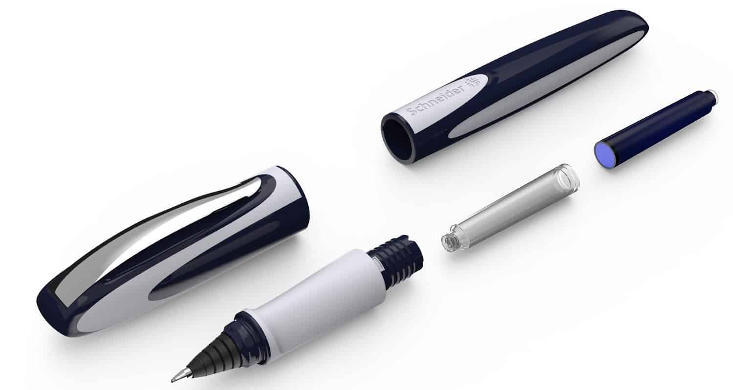 2 X METAL FOUNTAIN PENS  AND BALLROLLE PENS IN COLOURS WHITE WITH  INK CONVERTER 